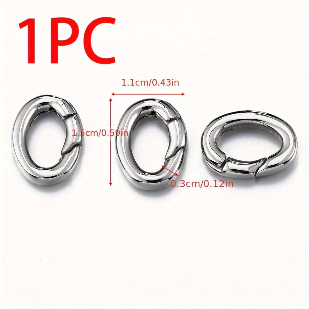 1 Stainless Steel Oval Spring Clasp, Egg-shaped Lobster , Titanium Steel Open Jump Ring Accessory