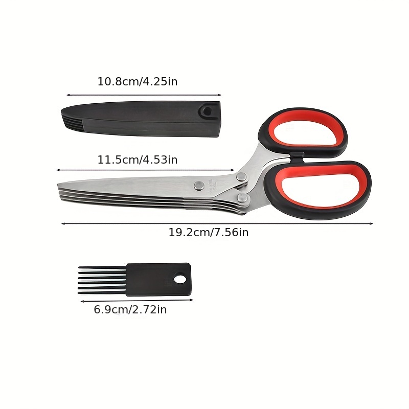2Pack Herb Scissors Set Cool Kitchen Gadgets Gifts Kitchen Shears Scissors with Stainless Steel 5 Blades+Cover+Brush,Rust Proof,Sharp Cutting Garden