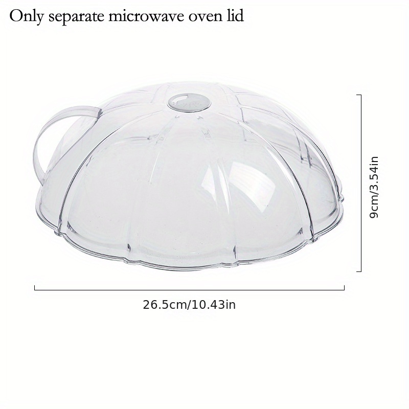 1pc Microwave Splash Cover Transparent Transparent Microwave Oven Food Cover  Anti Sputtering Anti-oil Cover Reusable Airtight Food Cover Kitchen Heat  Resistant Lid, Bowl And Plate Service Cover Essential For Home Kitchens 
