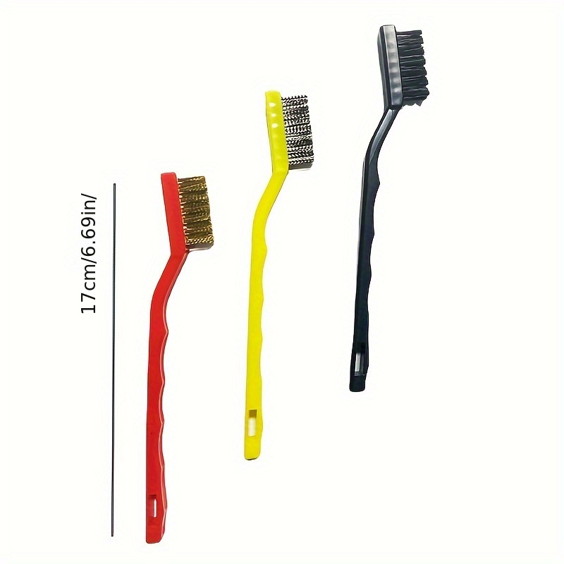 3Pcs/Set 7 inches Stainless Steel Brush Brass Cleaning Brush Polishing Rust  Remover Metal Wire Brush Cleaning Tool Family