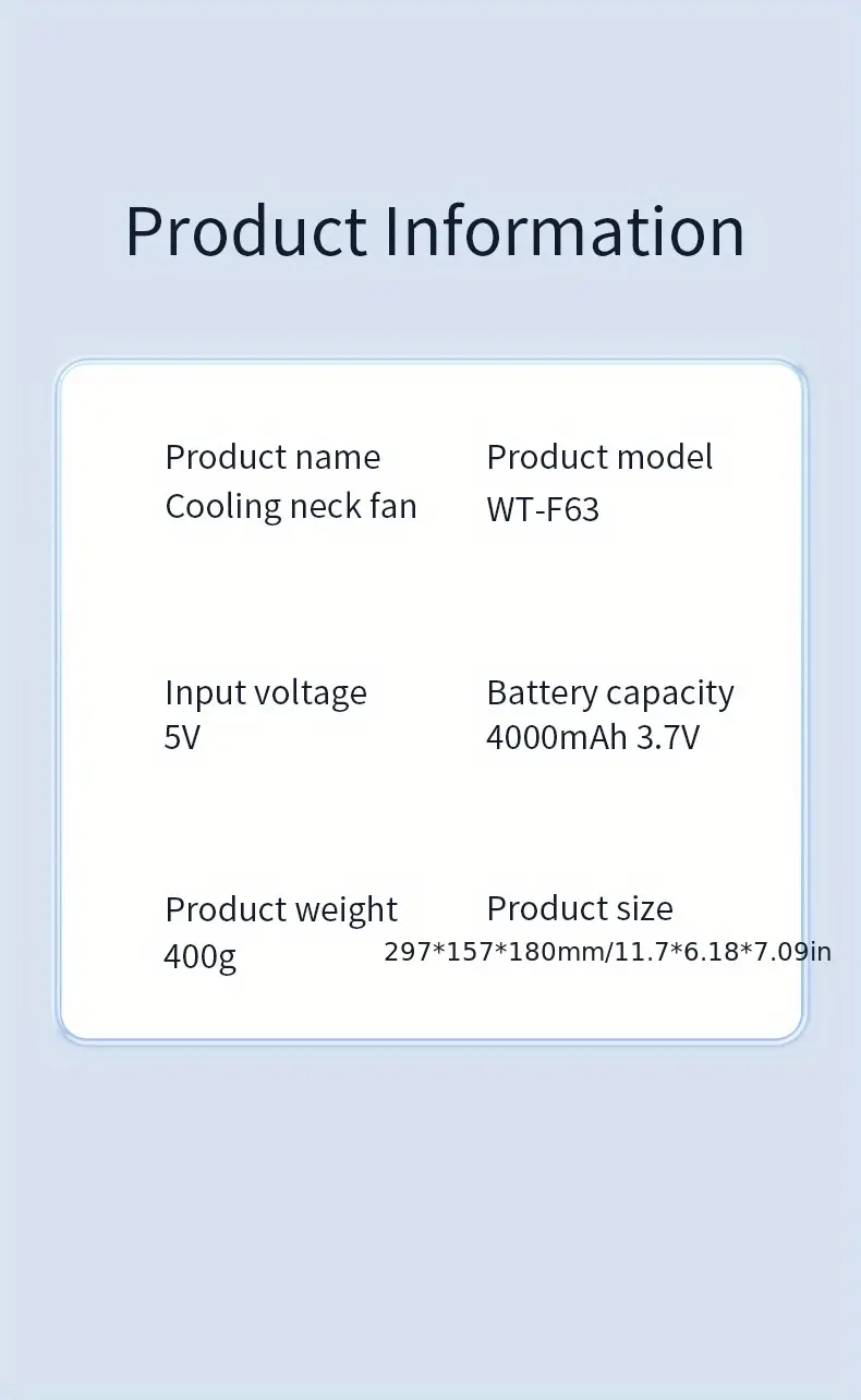 vaneless double sided semiconductor cooling with upper and lower surround air outlet hanging neck fan modern and simple built in 4000mah energy saving lithium battery lazy usb charging outdoor electric fan high configuration noise reduction motor details 8