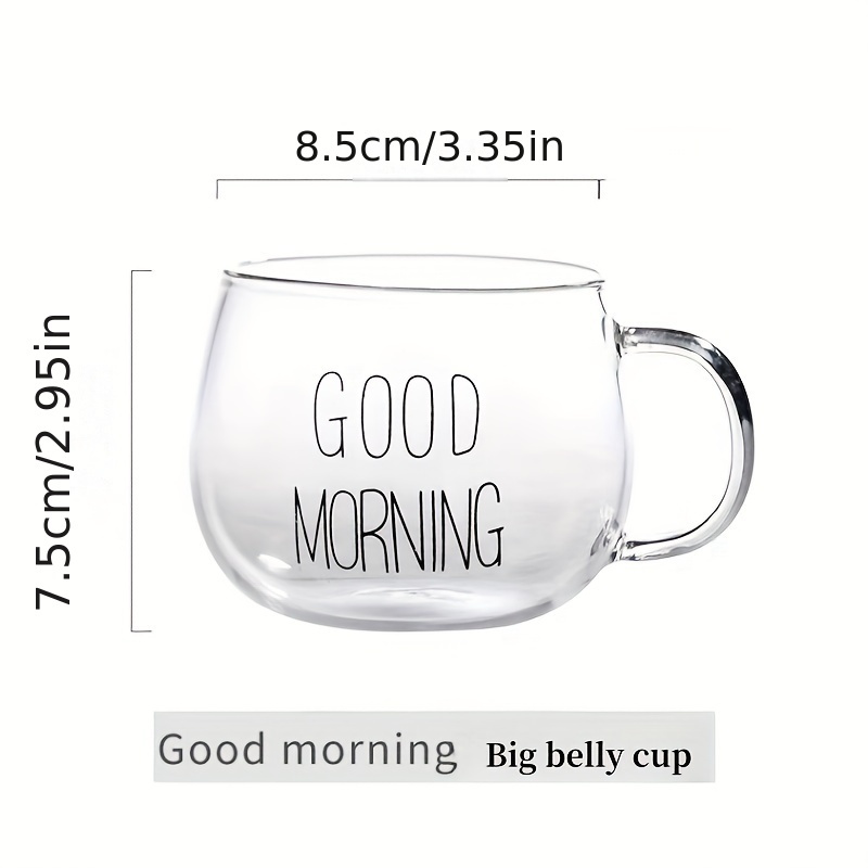 1 Pezzo Tazza Vetro Buongiorno 400ml/13.6oz Tazza D'acqua In - Temu Italy