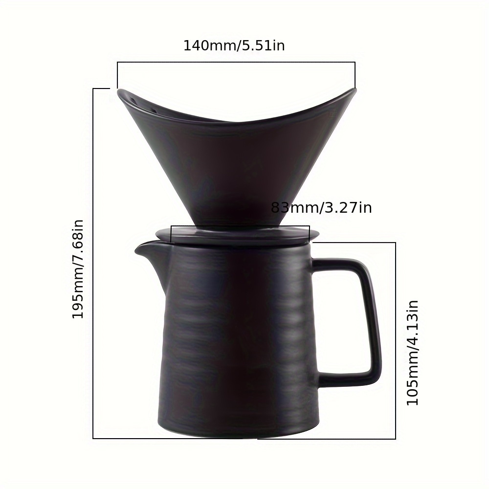 Ceramic Coffee Filter Cup, Hand Flushing Coffee Filter Cup, Sharing Pot Set,  Coffee Drip Filtration, For Rv Outdoor Camping Picnic Office Travel Coffee  Maker Coffee Bar Accessories Back To School Supplies 