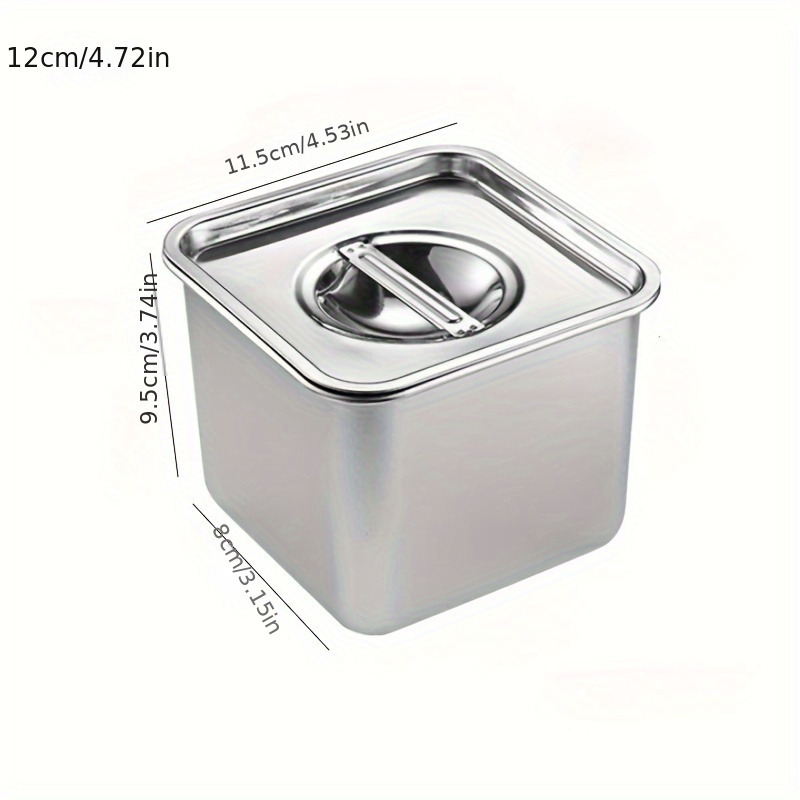 304 Square Stainless Steel Sauce Cup With Lid Outdoor Portable