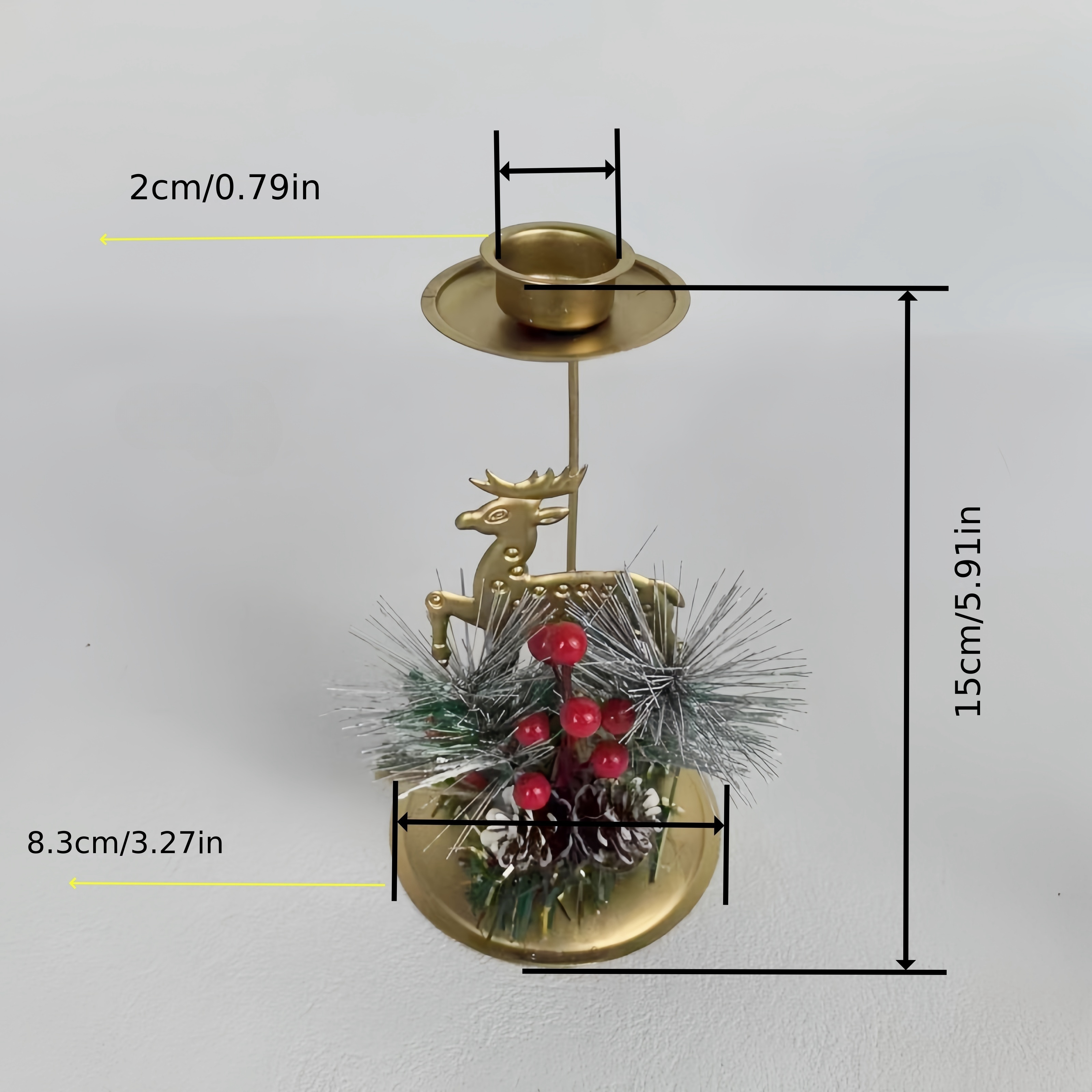 TEMU Christmas Candle Holder Set - Reindeer, & Star Designs For Tabletop And Window Display