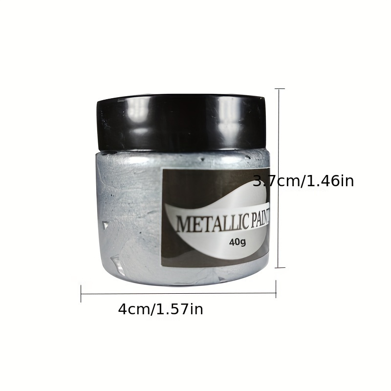 1pc 40g High Concentration Silvery Acrylic Metallic Paint Metallic Acrylic Paints Painting Paints For Artists, Beginners Painting On Rocks, Crafts, Leather,fabrics And Stones