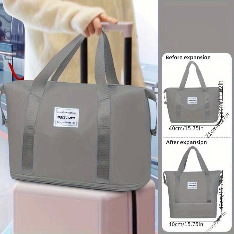 TEMU 1pc Travel Duffel Bag, Tote Sports Gym Bag, Expandable Luggage Bag, Foldable Portable Packing Bag