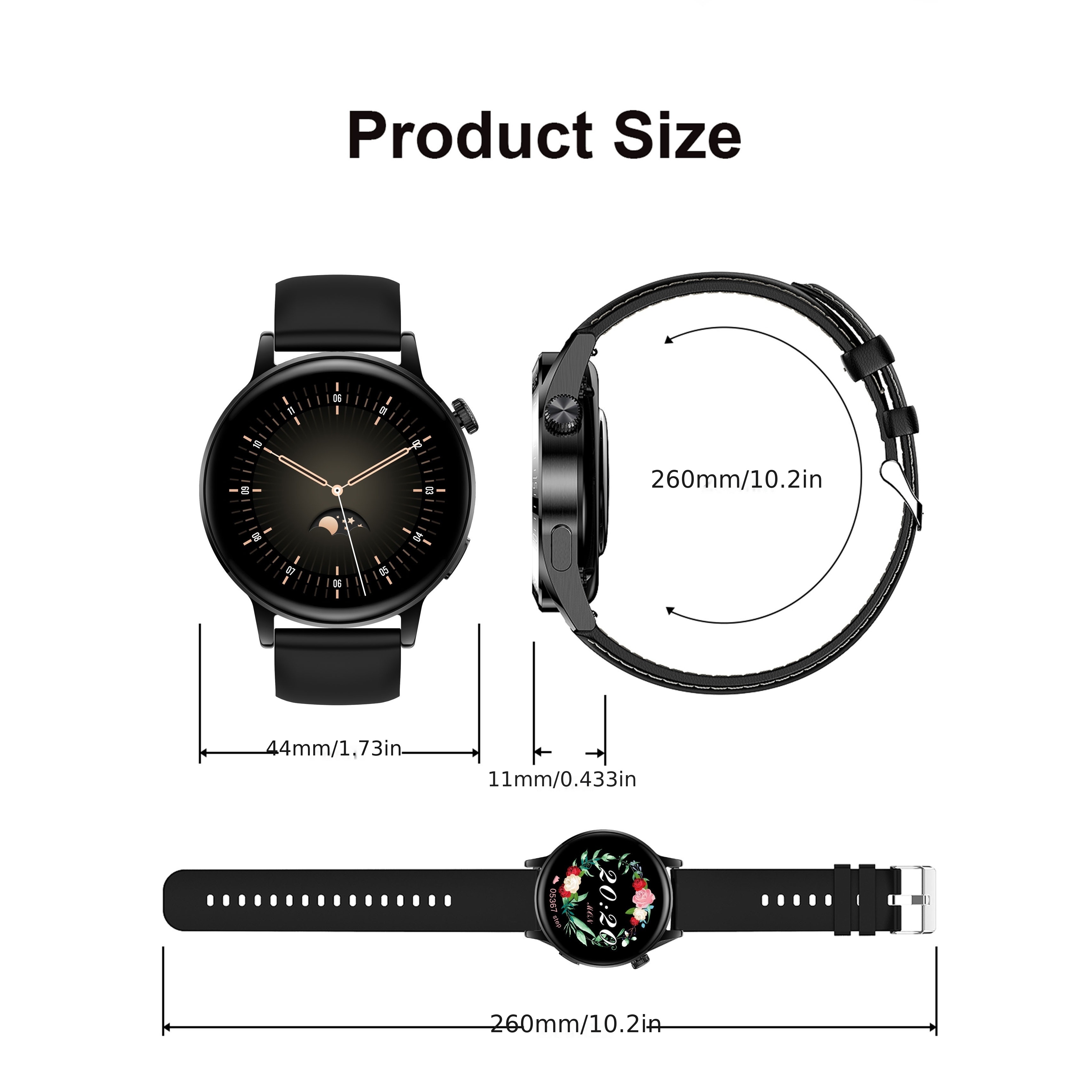 Reloj inteligente de moda para mujer, IP67, impermeable, reloj de fitness  de 1.32 pulgadas, pantalla táctil HD, pantalla LCD, presión arterial