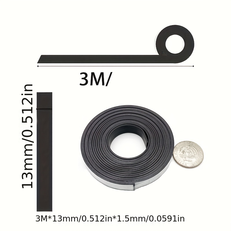 1pc 3m 13mm Double Sided Tape Rubber Magnetic Soft Magnet
