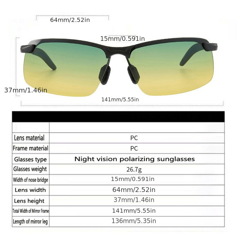 YAMEIZE – lunettes de Vision nocturne polarisées, pour la conduite, Sport,  Anti-éblouissement, Vintage, Gafas