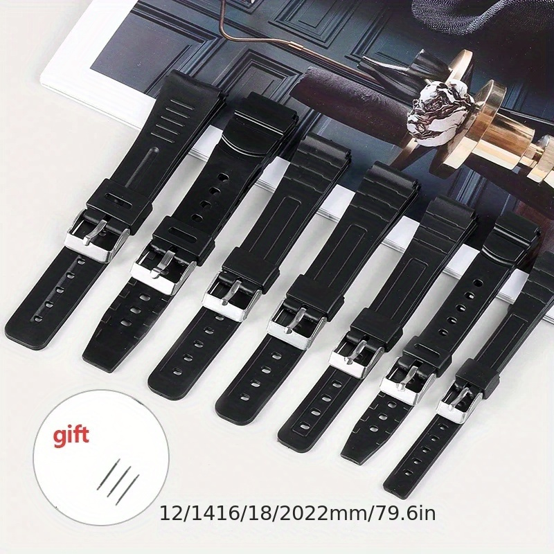 

Universal Silicone Watch Strap For Casio Waterproof Sweat-resistant Rubber Wristband, 12 14 16 18 20 22mm Soft Watch Accessories