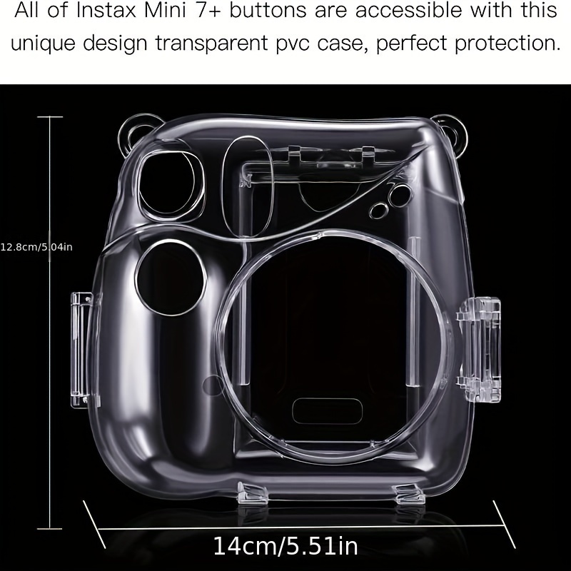 Funda protectora transparente para Fujifilm Instax Mini 11, funda de  cristal para cámara con correa de hombro ajustable arcoíris para Fujifilm  Instax