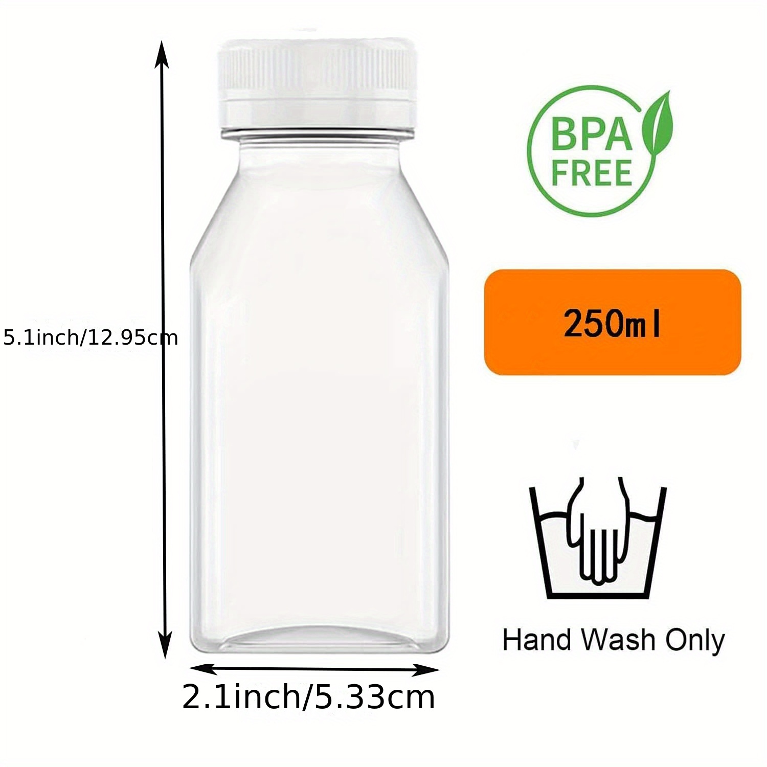  Reusable Clear Juice Bottles with Caps for Juicing & Smoothies,  8 Ounce Empty Plastic Drink Containers for Mini Fridge, Juicer Shots, Small  Water Bottles Bulk 8 oz (12 Pack): Home & Kitchen