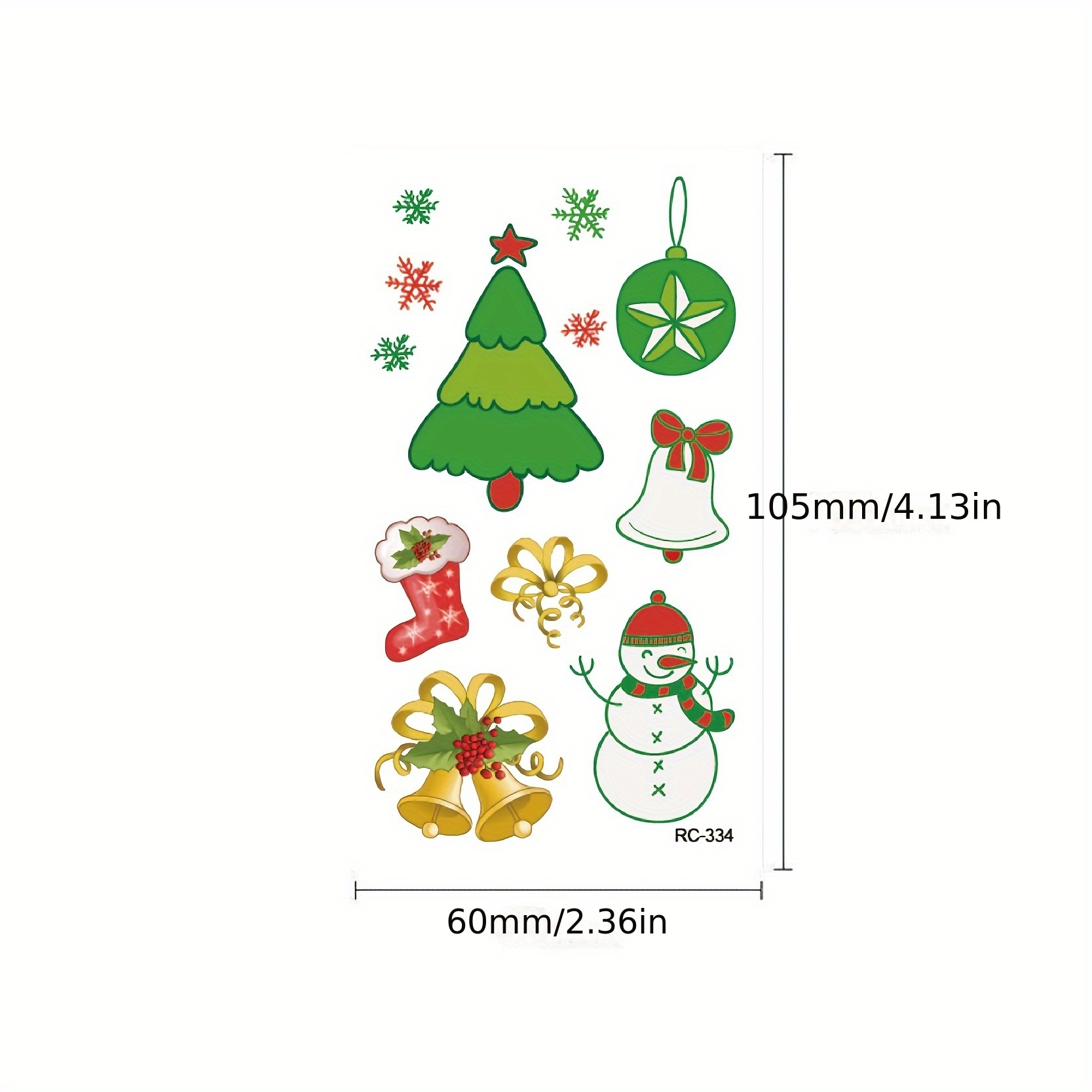 【Merry, Merry Christmas】12 Sheets Christmas Makeup Face Tattoos Stickers  Waterproof Sweet Santa Claus Snowman Makeup Stickers Lovely Face Tattoos For