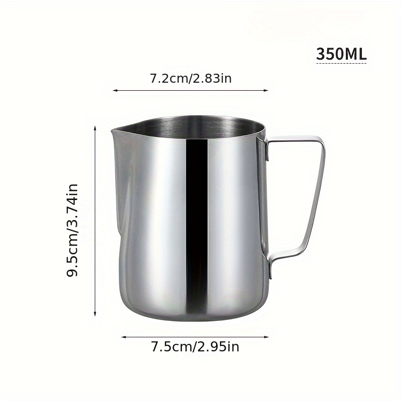 stainless steel manual milk frother pitcher 1pc 600ml handheld milk foaming jug for latte cappuccino espresso machine accessory for   hotel   details 9