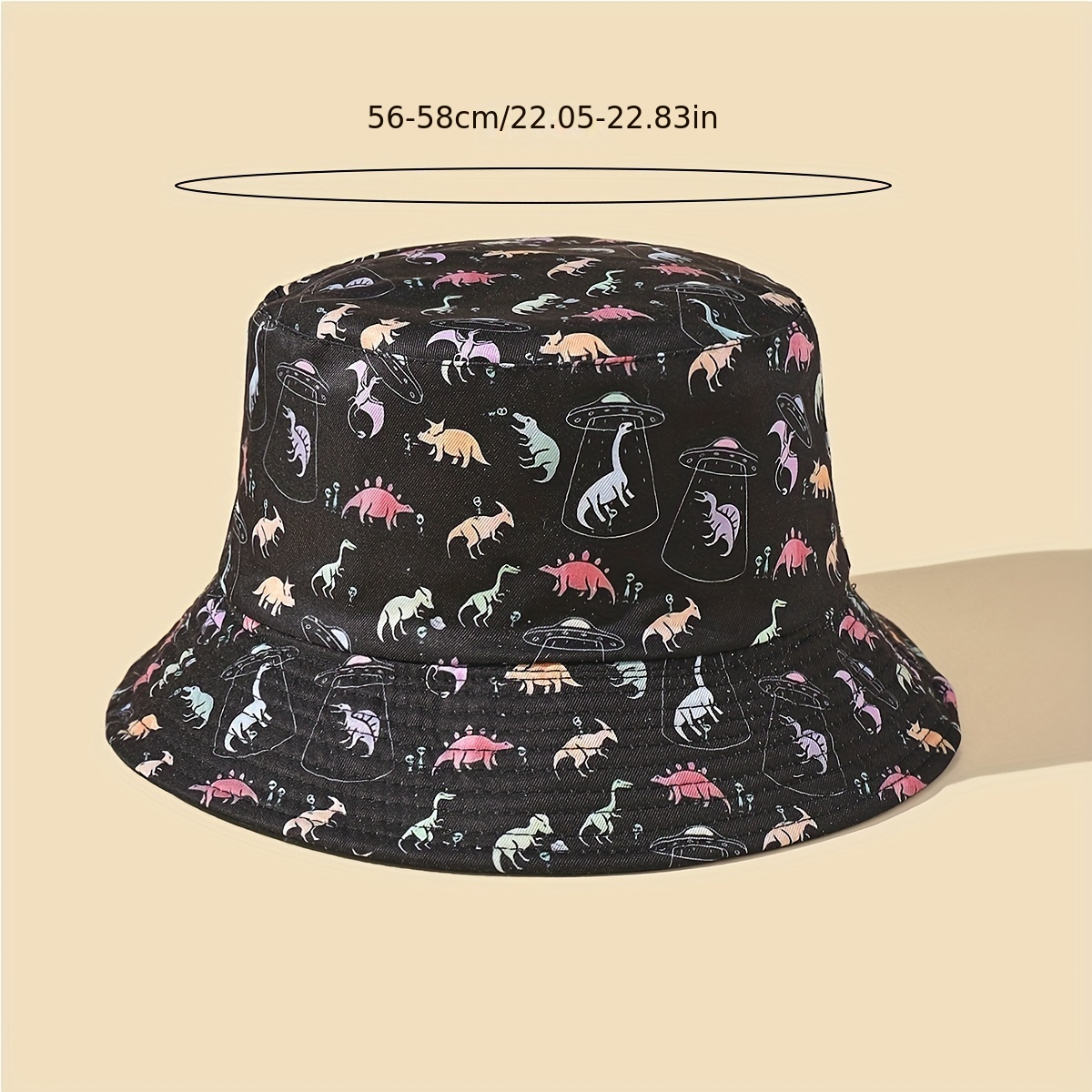 Men's Dinosaur Print Polyester Bucket Hat