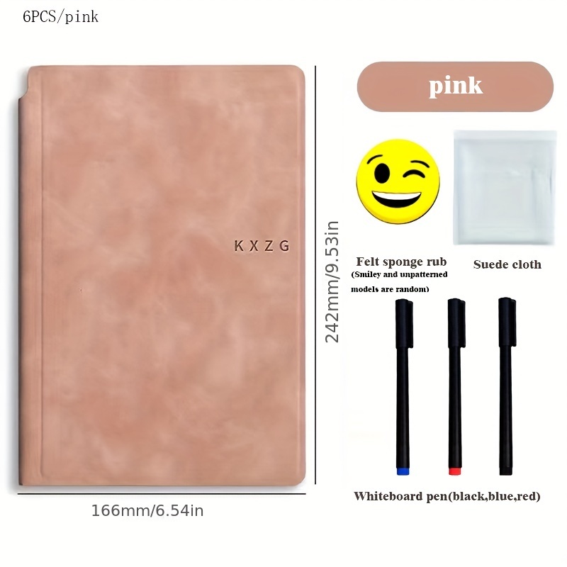 Mini Clipboard with Magnetic Back Includes Paper Pad and Pen (2-Pack)  (Pink)