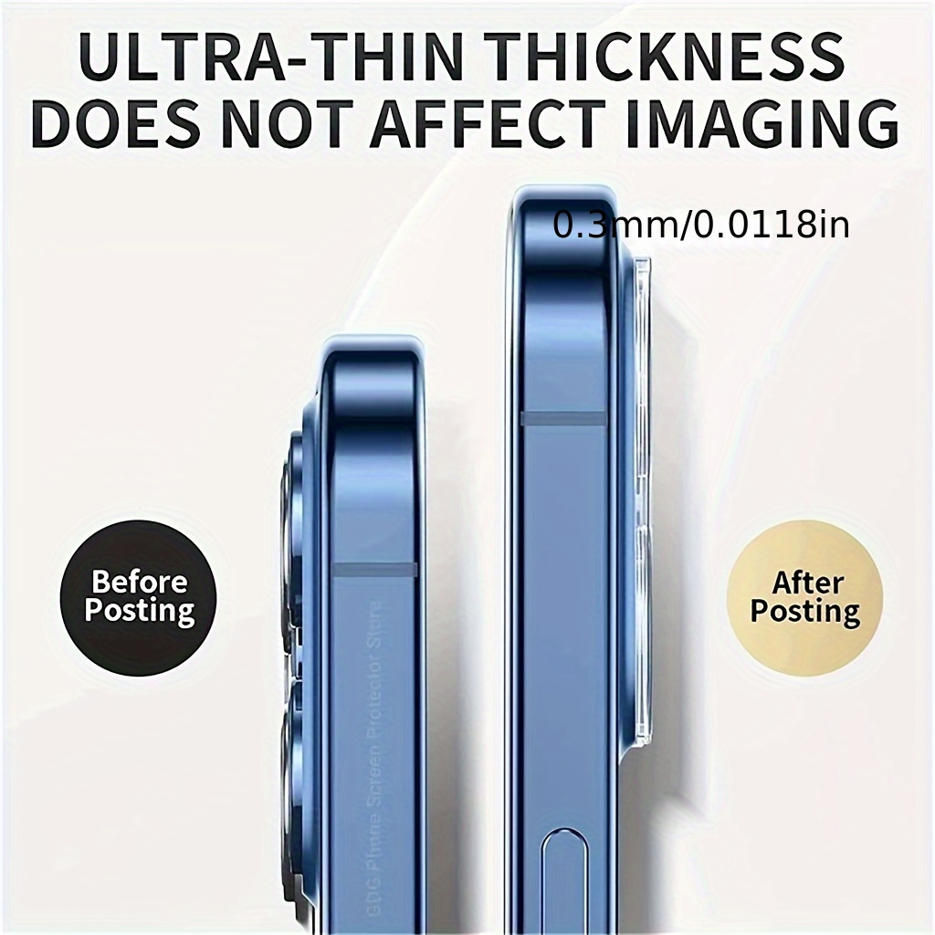 3pcs JORYACK Tempered Glass Camera Lens Protector, Full Cover 9H 3D Film for iPhone 11/12/13/14/15/16 Pro Max, 14/15/16 Plus, 13/12 Mini, Mobile Phone Lens Protection