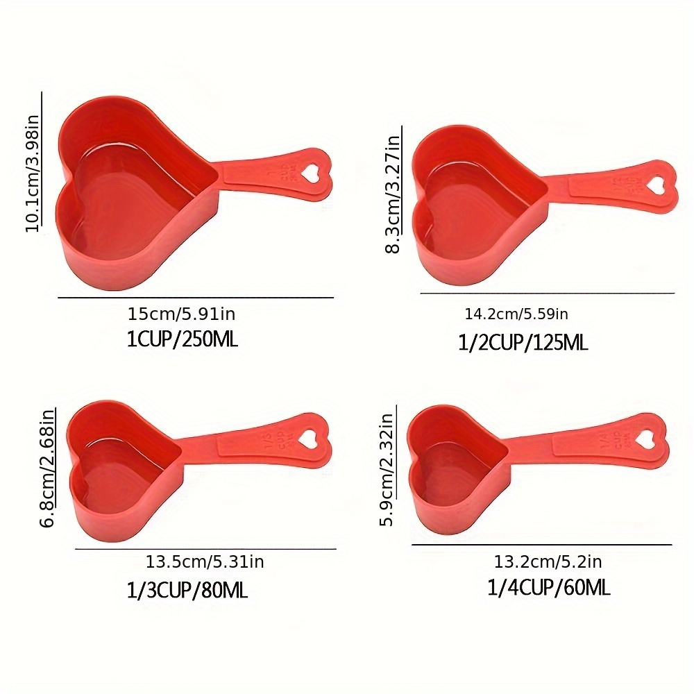 Cup Measurement Set Hearts, Heart Measuring Spoon Set