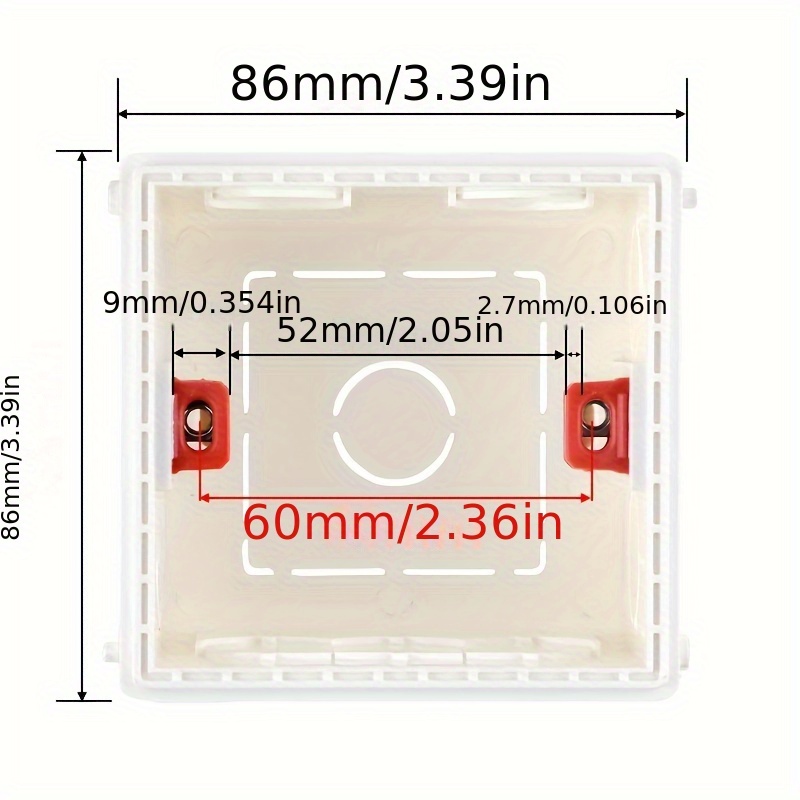 Caja De Montaje En Pared Blanca Universal De Casete De 1 - Temu