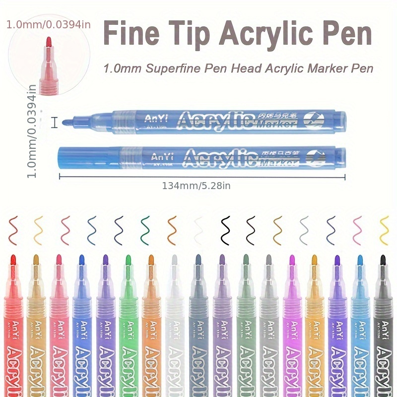 Art Marker Acrylic Paint Premium Waterproof Brush Pen 36 - Temu