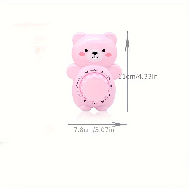 Cute Kitchen Timer Cartoon Bear Shaped 60 Minutes Mechanical - Temu