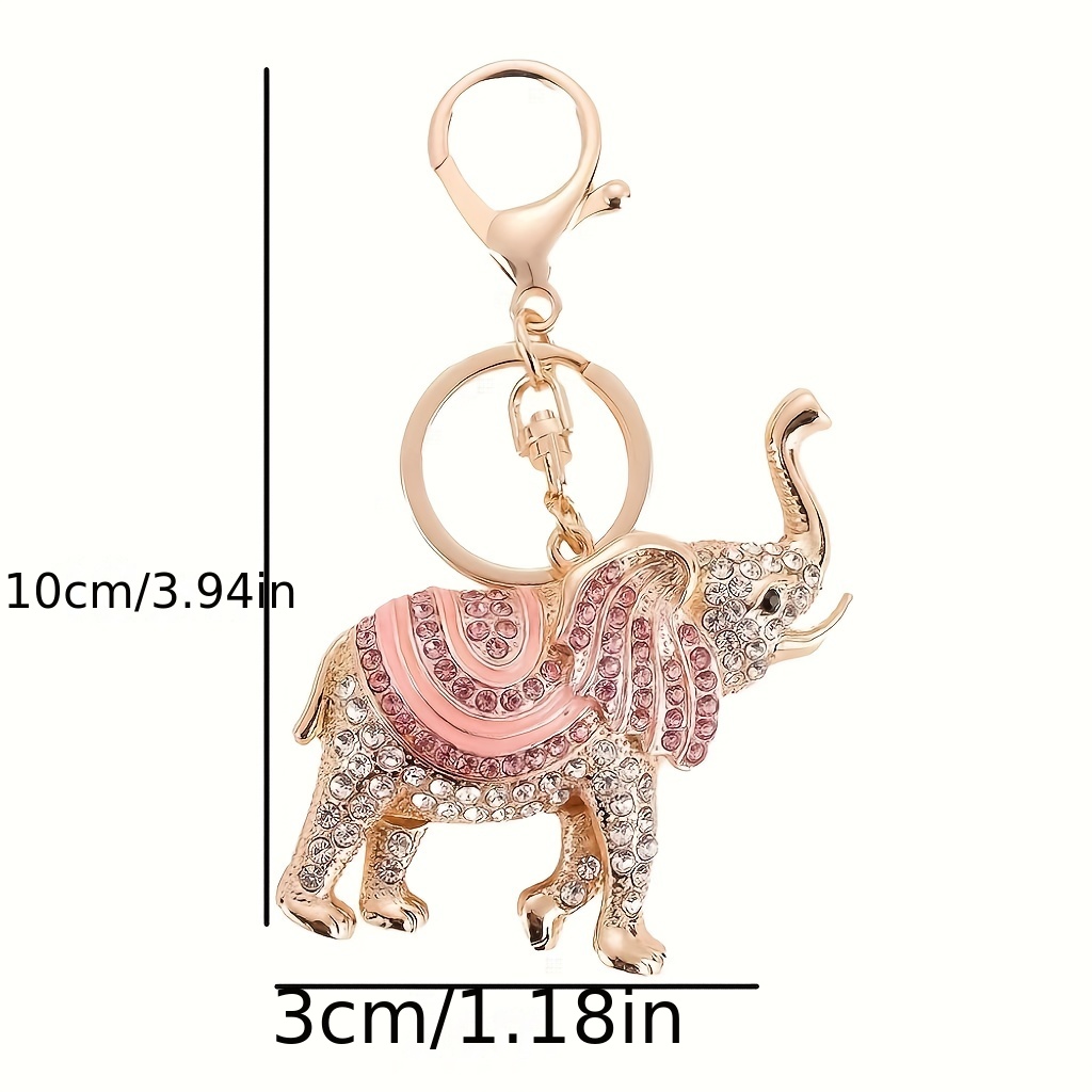 Elephant Keyring Personalized, YOU CHOOSE COLOR of Tassel, Gold Keychain,  Clip, Initial, Elephant Gift, Purse Charm, Non-profit, Heart 