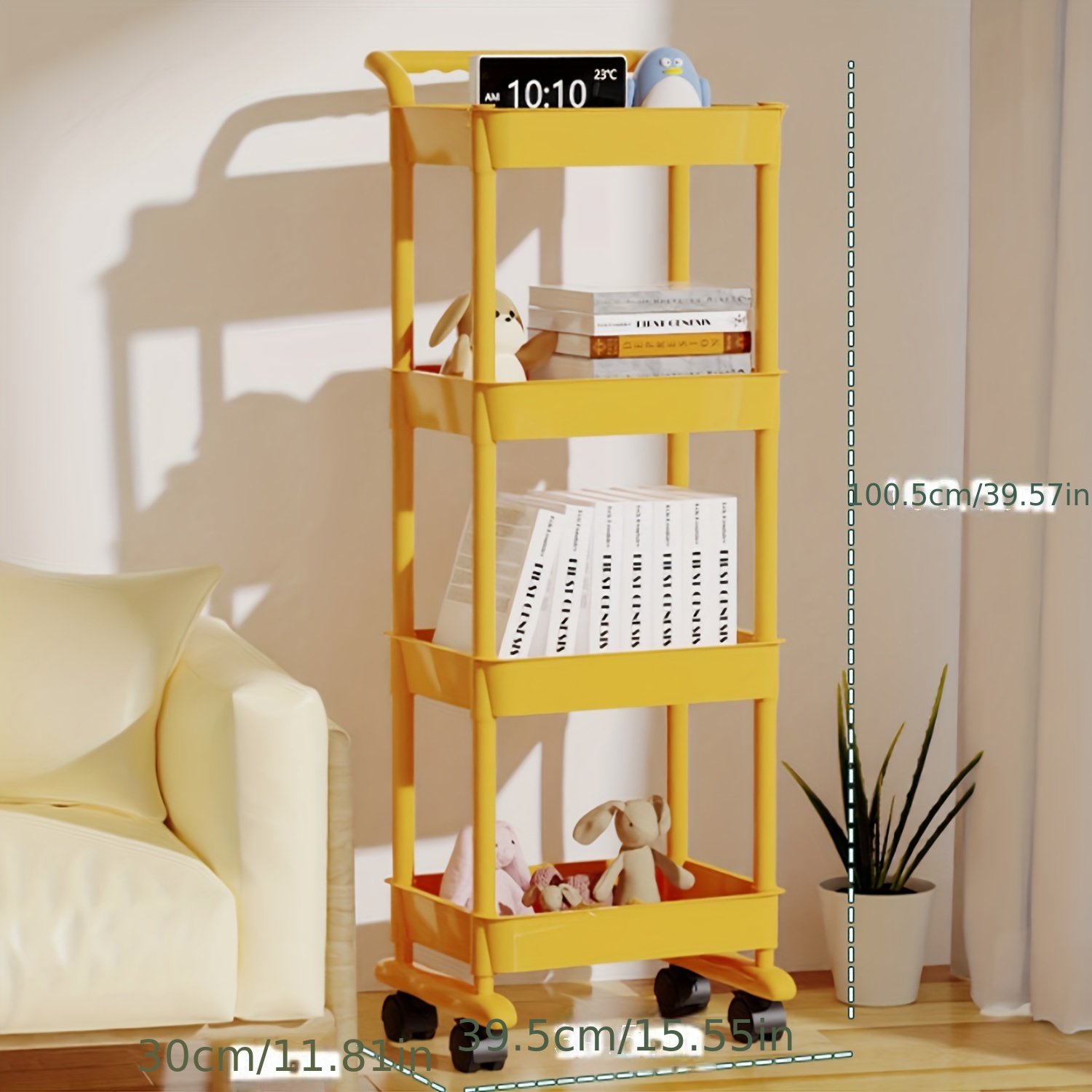 3/4-layer Condiment Cart Storage Rack, Portable Durable Snack