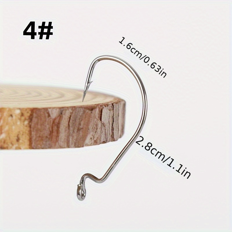 Curved Shank Hooks Wide Hooks Red Worm Barbed Fishing - Temu