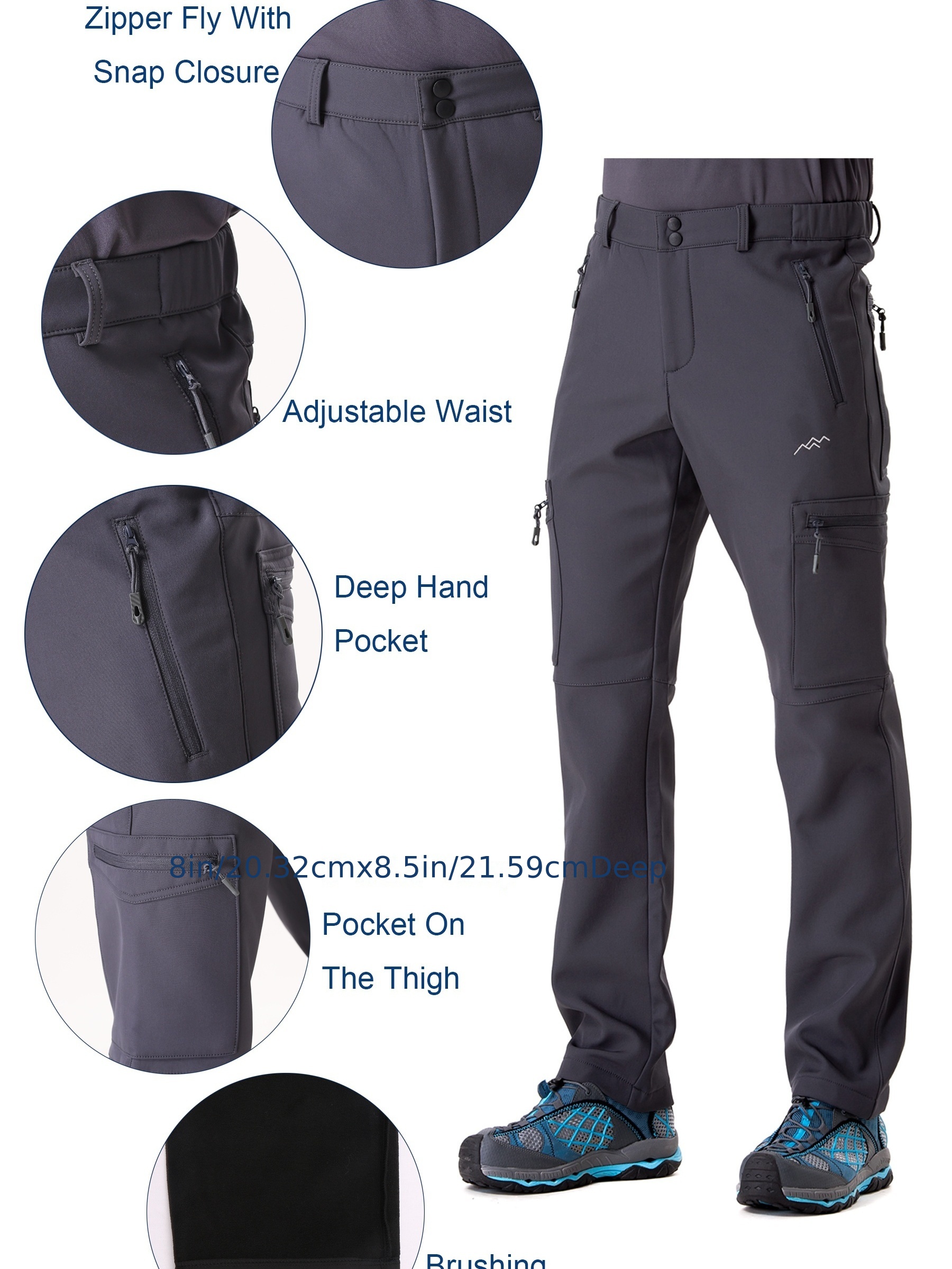 Pantete - Pantalones térmicos impermeables para hombre con aislamiento  térmico para senderismo, esquí casual