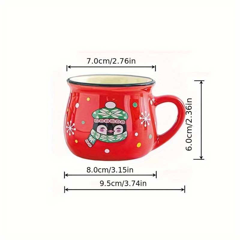 Cartoon Santa Claus Coffee Mug With Lid And Stirrer, Ceramic