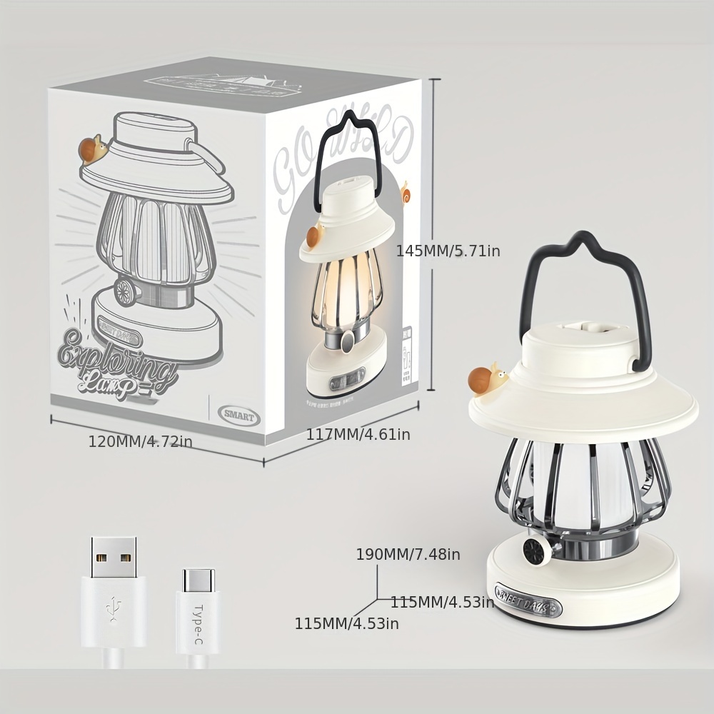 Snail Outdoor Camping Light Portable Retro Camping Lantern - Temu