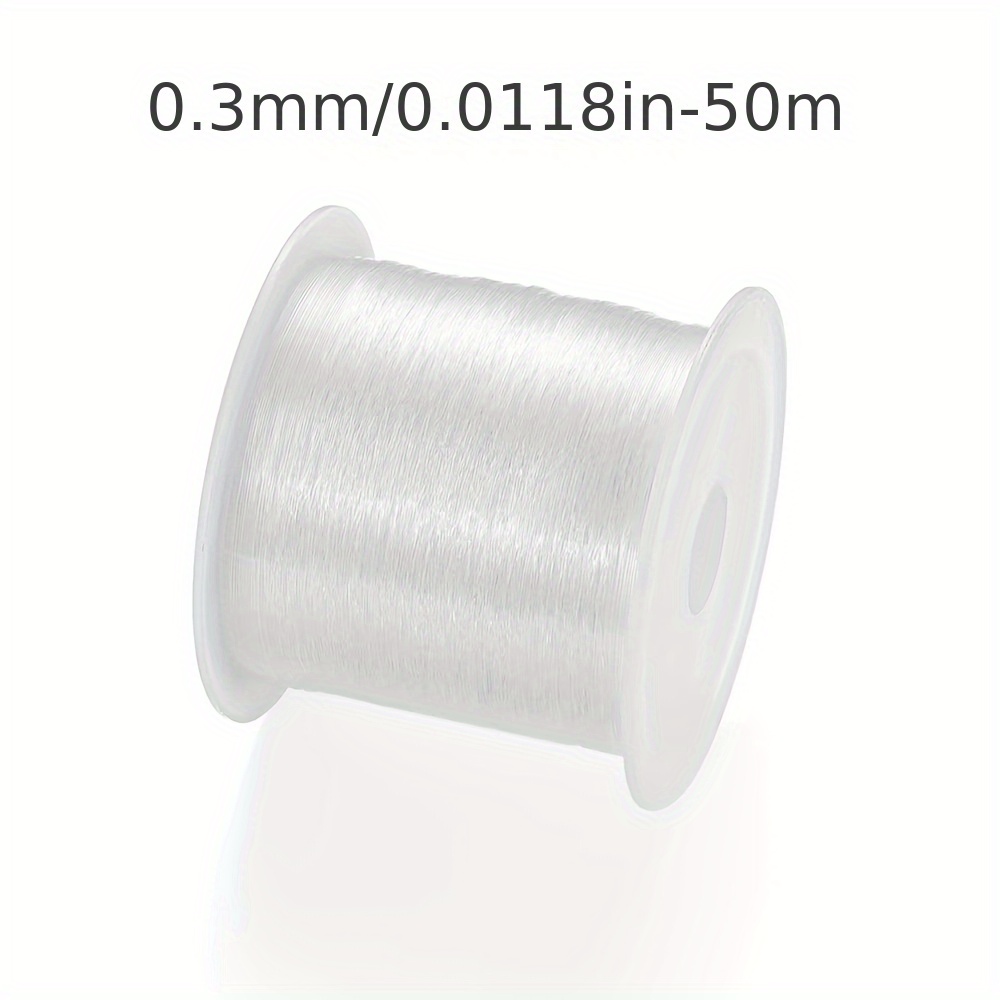 TEMU Fil de perles transparent non-étirable de 0,2 à 0,8 mm pour la fabrication artisanale de boucles d'oreilles, , bracelets, cordons de fabrication