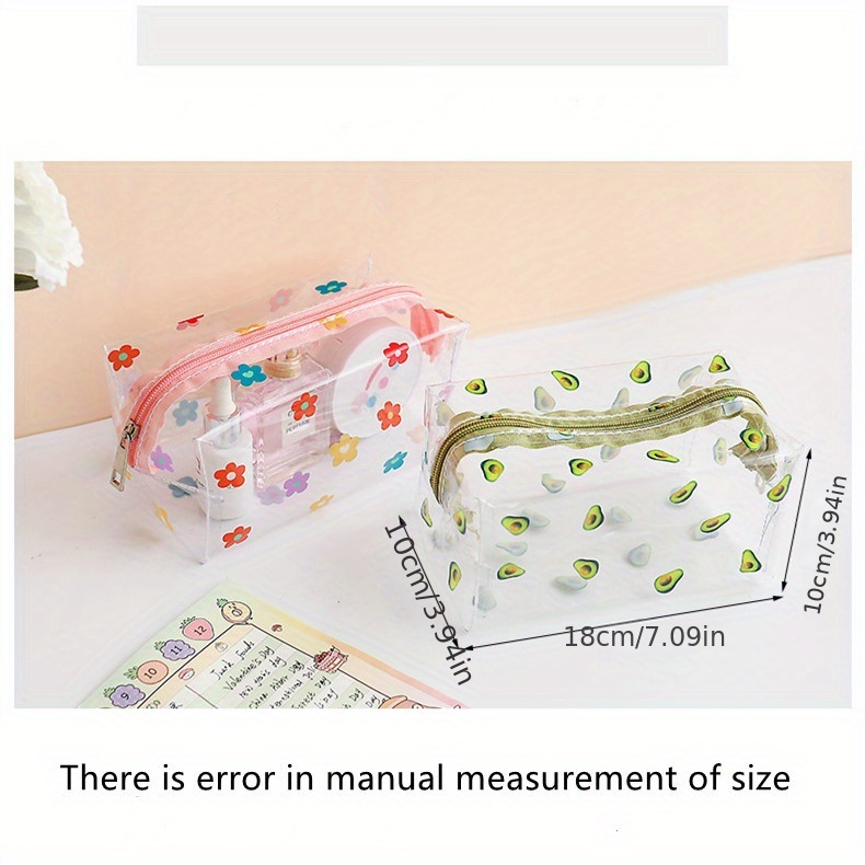 Kawaii Makeup Storage Bag Waterproof Transparent Pencil Case - Temu