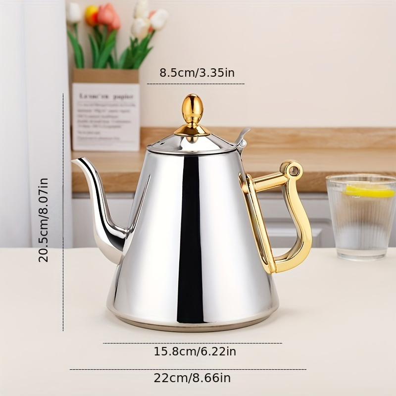 Thickened Stainless Steel Teapot Flower Tea Kettle With Strainer Hotel  Restaurant Restaurant Cook Teapot Induction Cooker - Temu