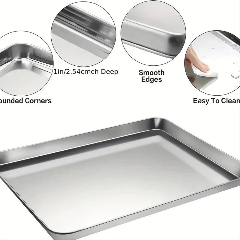Baking Sheet And Rack Set,stainless Steel Cookie Sheet, Baking Pan Tray  With Cooling Rack,non Toxic & Healthy,rust Free & Dishwasher Safe, For  Outdoor Picnic Party Bbq Accessories - Temu