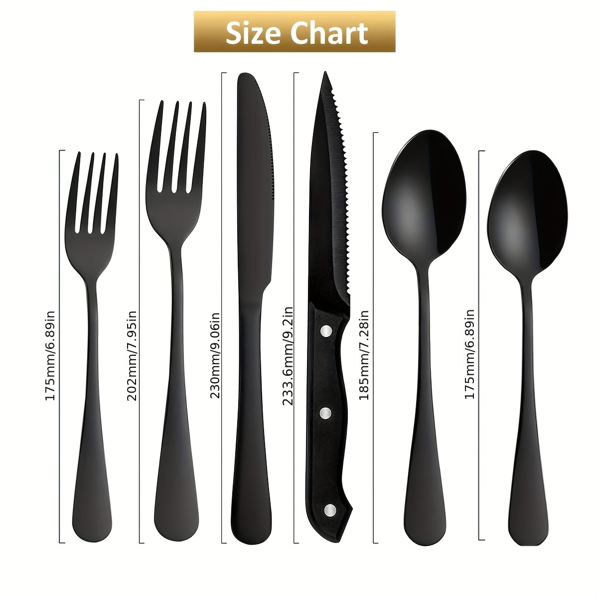 48-Piece Silverware Set with Steak Knives, Stainless Steel Flatware Set,  Kitchen Cutlery Set for 8, Include Steak Knife/Fork/Spoon, Dishwasher Safe