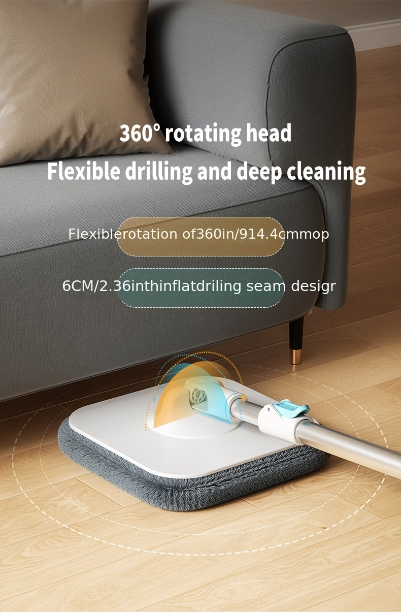 1 set household rotating mop and bucket set household rotating mop hands free washing dust mop dry and wet use very suitable for home kitchen bathroom floor cleaning supplies cleaning tools back to school supplies details 8