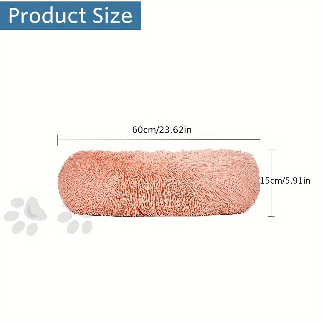 TEMU Plush Donut Calming Pet Bed Suitable For - Ultra Soft Faux Fur Donut Dog Bed With Sponge-filled, Washable Round Nest For Small To Medium , Cozy