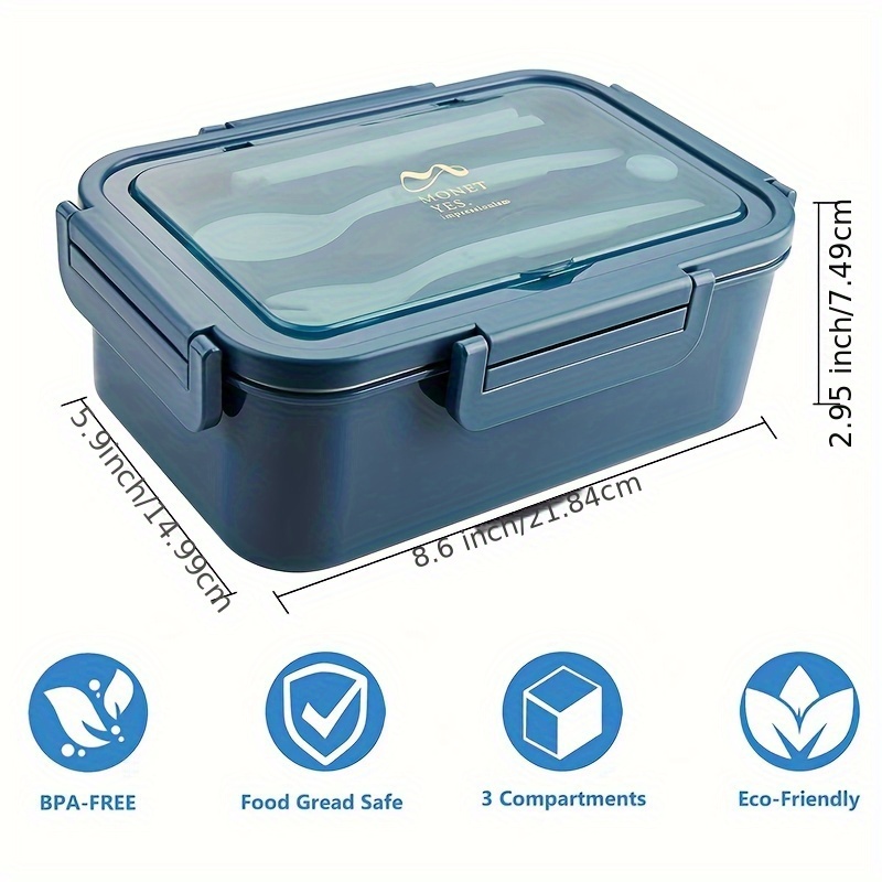 Reusable 3-Compartment Food Containers Multi-Function Storage Box Plastic  Snack Box Kitchen Sealed Jar