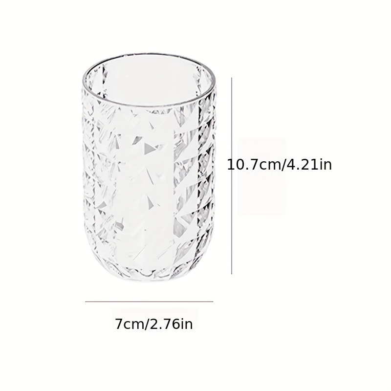 1pc Plain Transparent Plastic Bathroom Tumbler With Handle, Portable Bath  Cup For Bathroom