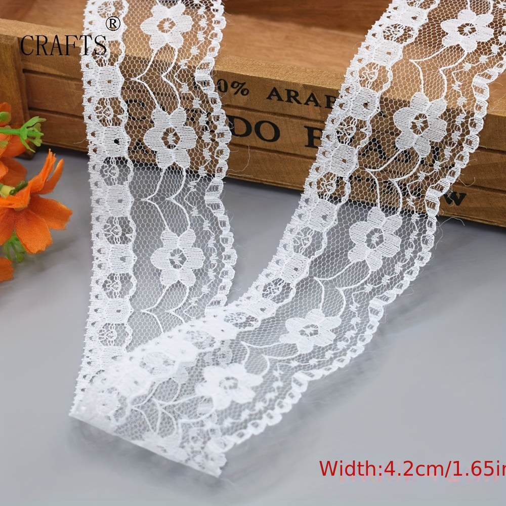 White Lace Trim Polyester Lace Frabic Decorative Lace Lace Ribbon DIY