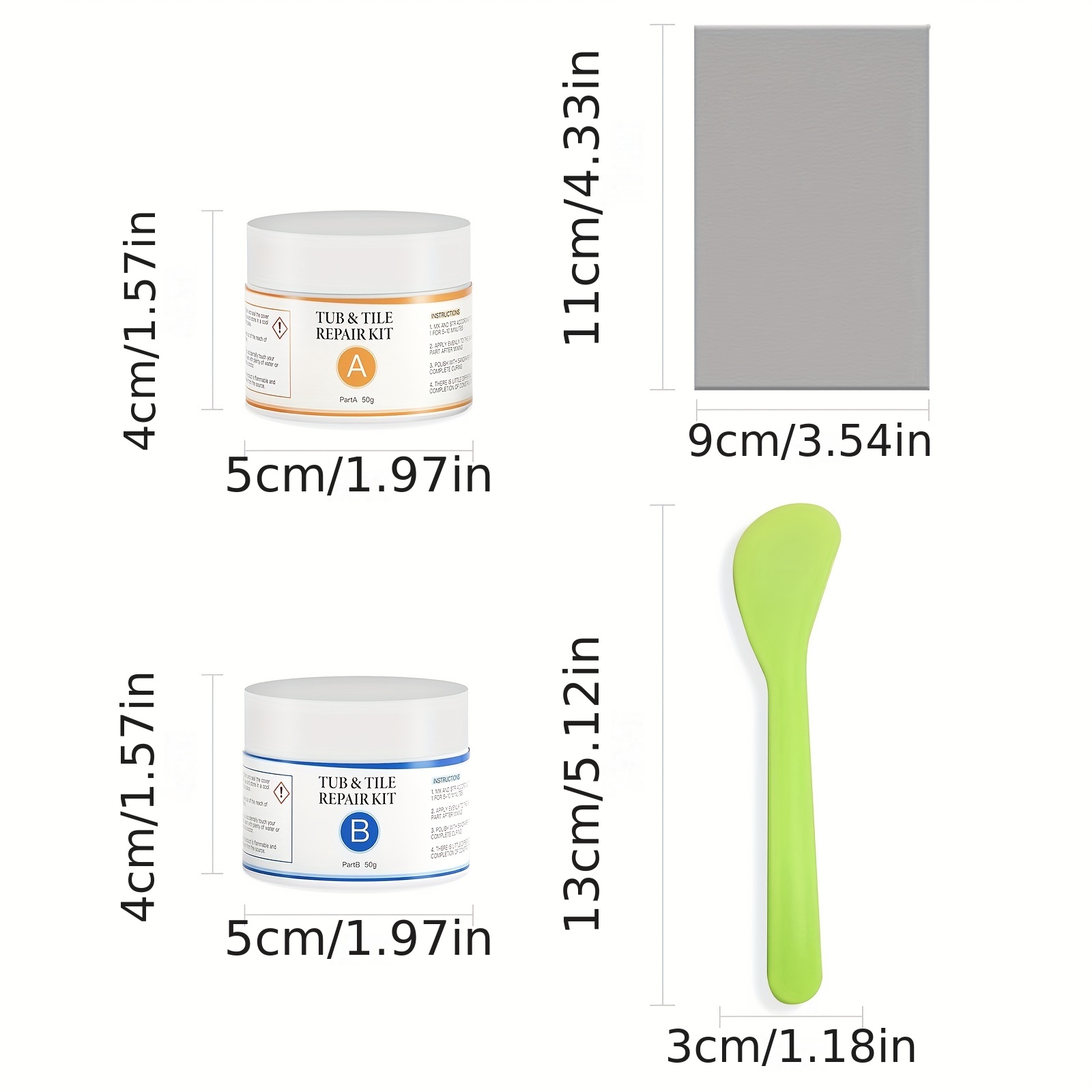 VERNY Tub, Tile and Shower Repair Kit, Fiberglass and Porcelain – DWIL PAINT