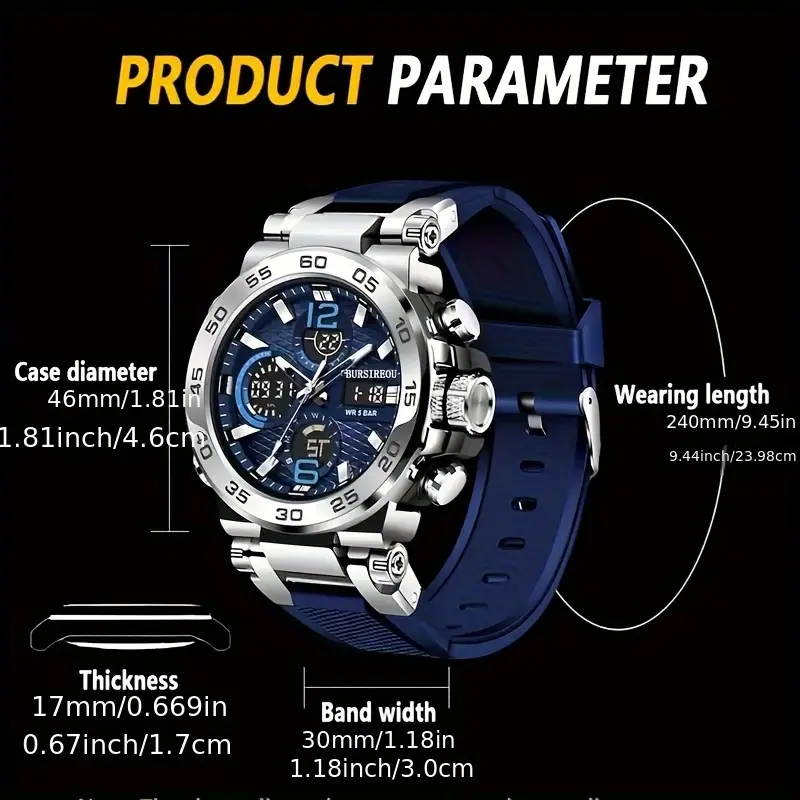 sapphire glossy multi function watch details 1