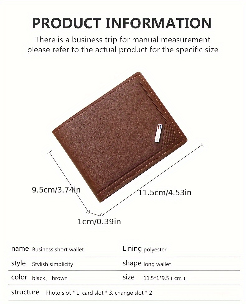 Billetera de Negocios Horizontal para Hombres de Gran Capacidad con Múltiples Ranuras - Diseño Suave, Espacioso y Elegante - Ideal para Uso Diario y Viajes