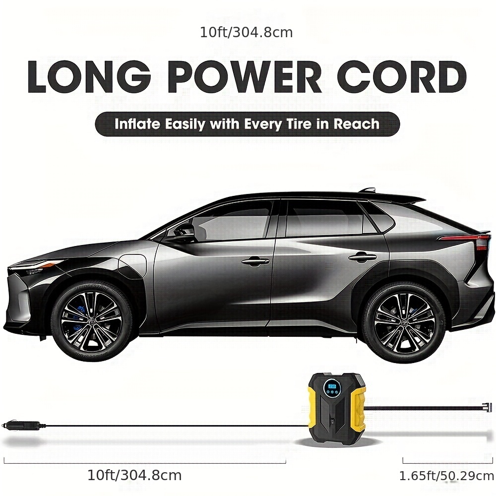 Bomba De Aire Porttil Universal Para Coche, Mini Inflador De Neumticos,  Compresor De Aire Para Coche Con Pantalla Digital, Bomba De Aire Elctrica  Para