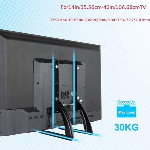 2pcs-1 Set Universal Table Stand Pedestal for 35.56-106.68 cm Lcd/Led/Plasma Tvs, TV Stand Legs for Screen Monitor Bracket, Vesa:100*100~200X200Mm, Tv Stand For Living Room, Tv Bracket, Tv Table, Tv Furniture, Tv Wall Support, Stand Legs, Tv Stability Adjustment , Tv Arm Mount, Lcd Monitor Countertop Ergonomic Series, Detachable Versatile Model For Living Room Interior Makeup