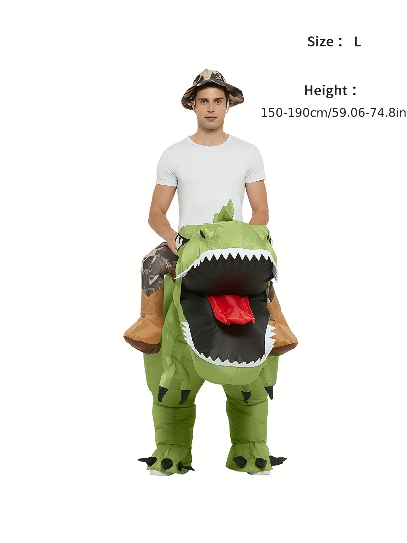 COMIN - Disfraz inflable de dinosaurio para niños, disfraz de