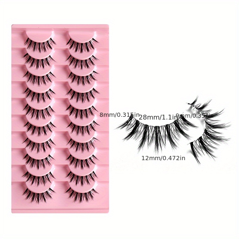 10 Pairs Cat Eye Lashes w/ Transparent Stems