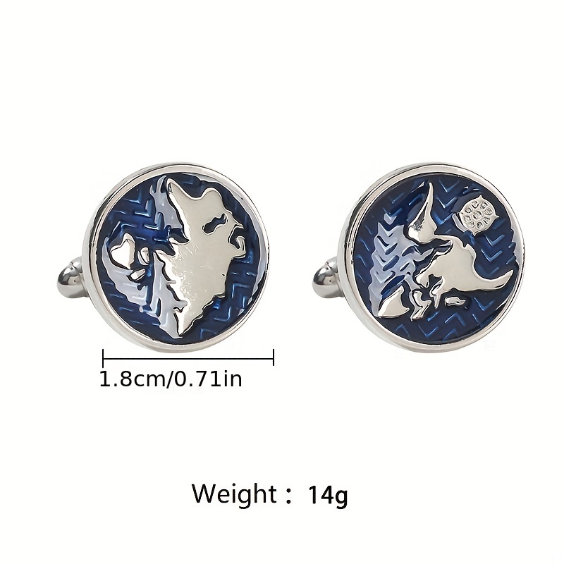 Map Cufflinks Mens Shirt Stud Cufflinks